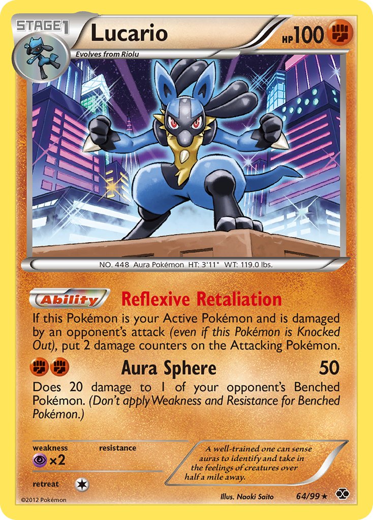 Lucario (64/99) (Cosmos Holo) (Blister Exclusive) [Black & White: Next Destinies] | GnG Games