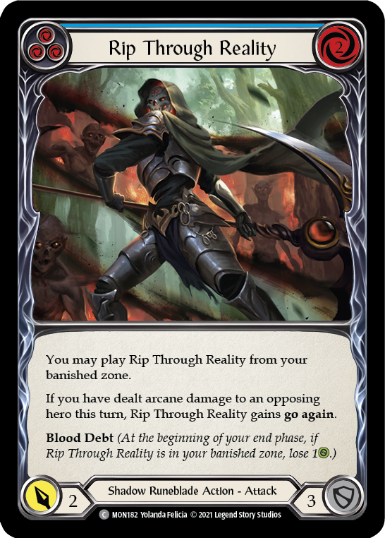 Rip Through Reality (Blue) (Rainbow Foil) [MON182-RF] 1st Edition Rainbow Foil | GnG Games