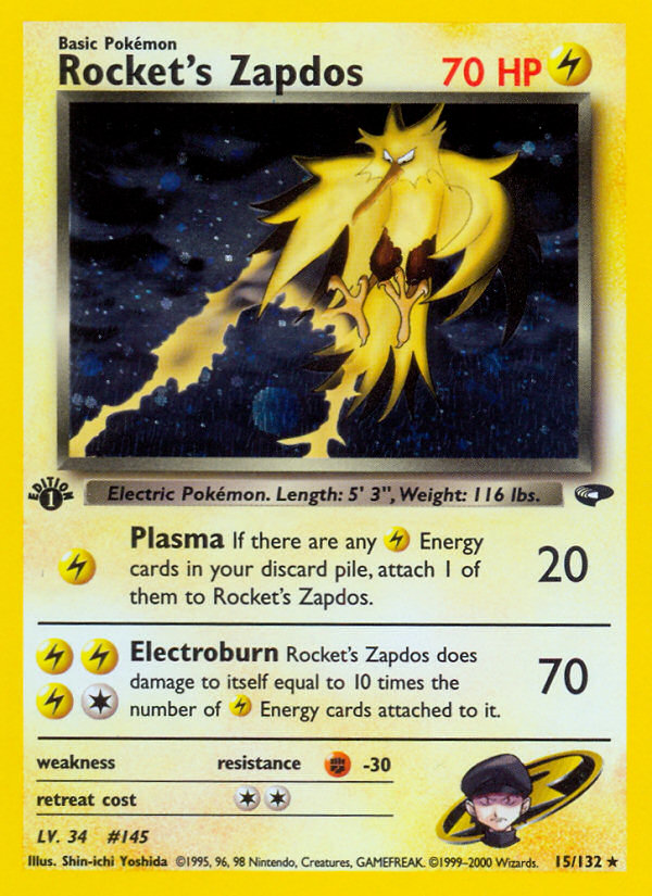 Rocket's Zapdos (15/132) [Gym Challenge 1st Edition] | GnG Games