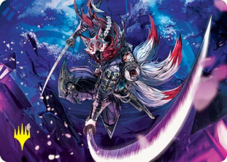 Blade-Blizzard Kitsune Art Card (Gold-Stamped Signature) [Kamigawa: Neon Dynasty Art Series] | GnG Games