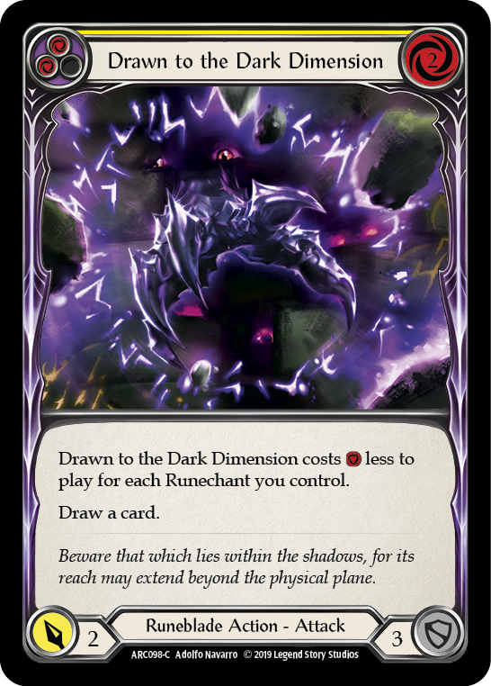 Drawn to the Dark Dimension (Yellow) [ARC098-C] 1st Edition Rainbow Foil | GnG Games