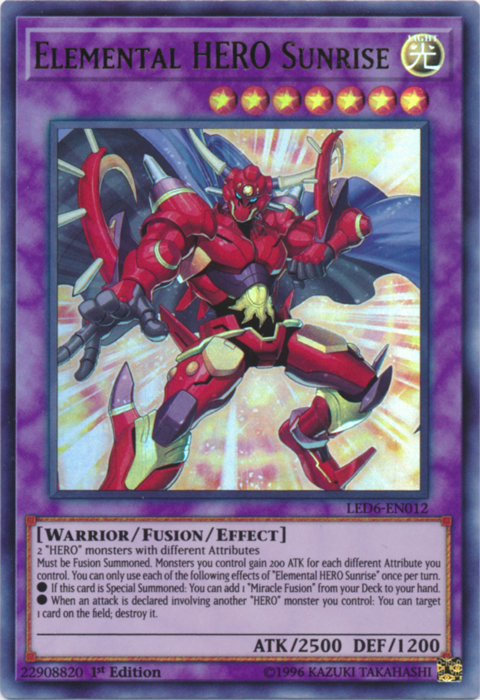 Elemental Hero Sunrise [LED6-EN012] Ultra Rare | GnG Games