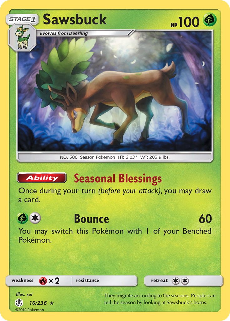 Sawsbuck (16/236) [Sun & Moon: Cosmic Eclipse] | GnG Games