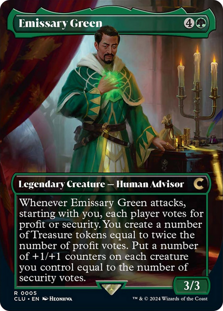 Emissary Green (Borderless) [Ravnica: Clue Edition] | GnG Games