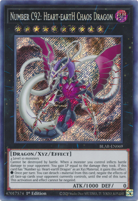 Number C92: Heart-eartH Chaos Dragon [BLAR-EN069] Secret Rare | GnG Games