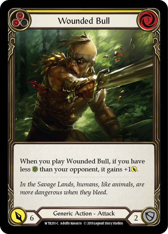 Wounded Bull (Yellow) [WTR201-C] Alpha Print Rainbow Foil | GnG Games