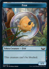 Fish // Wizard Double-sided Token [Streets of New Capenna Tokens] | GnG Games