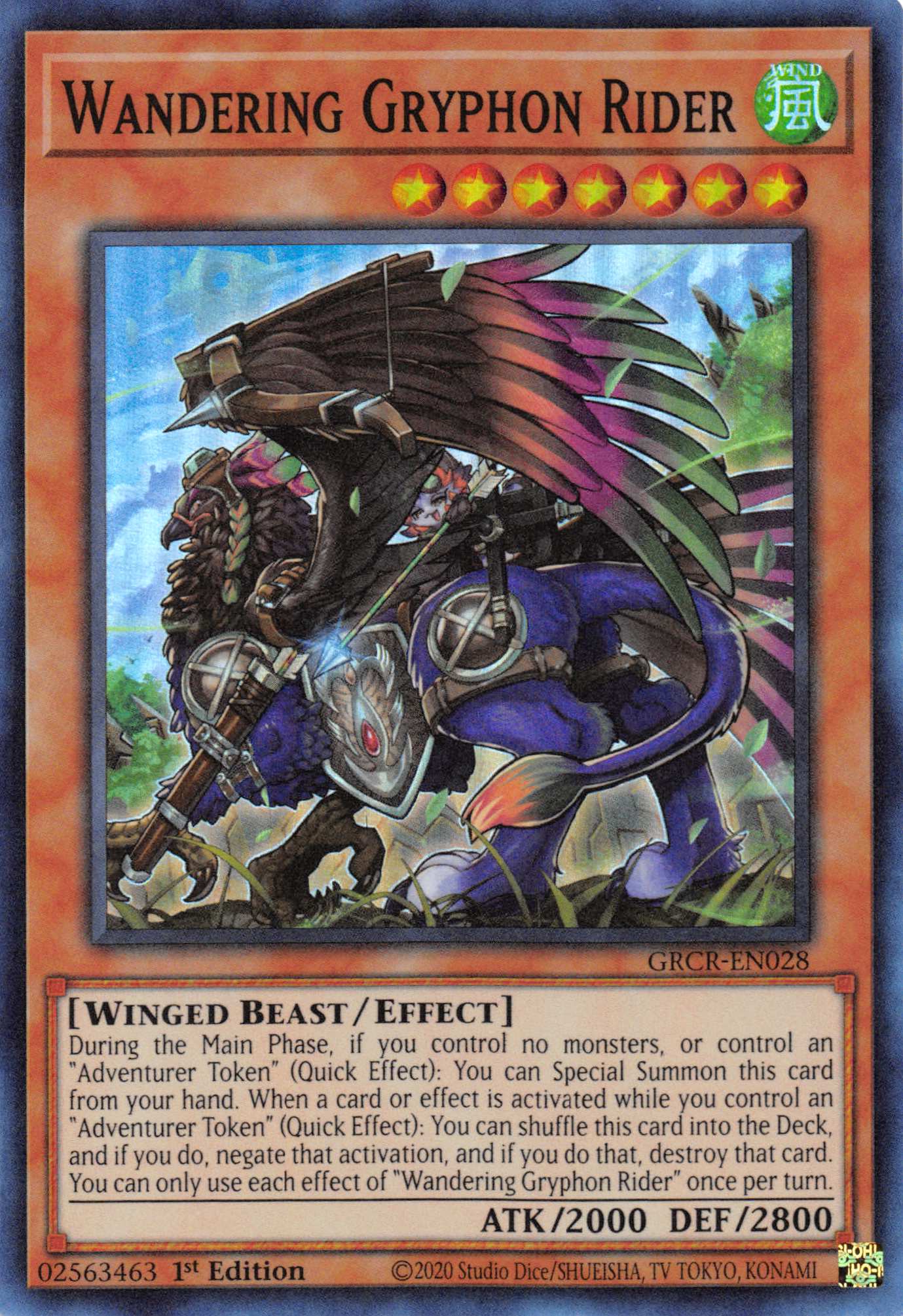 Wandering Gryphon Rider [GRCR-EN028] Super Rare | GnG Games