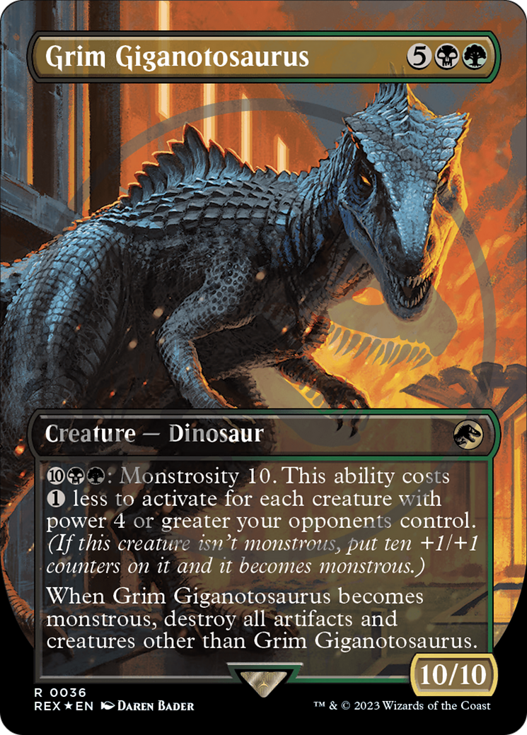 Grim Giganotosaurus Emblem (Borderless) [Jurassic World Collection Tokens] | GnG Games