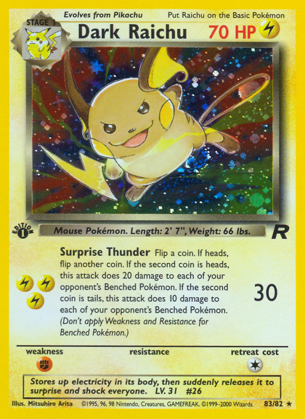 Dark Raichu (83/82) [Team Rocket 1st Edition] | GnG Games