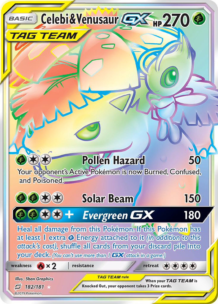 Celebi & Venusaur GX (182/181) [Sun & Moon: Team Up] | GnG Games