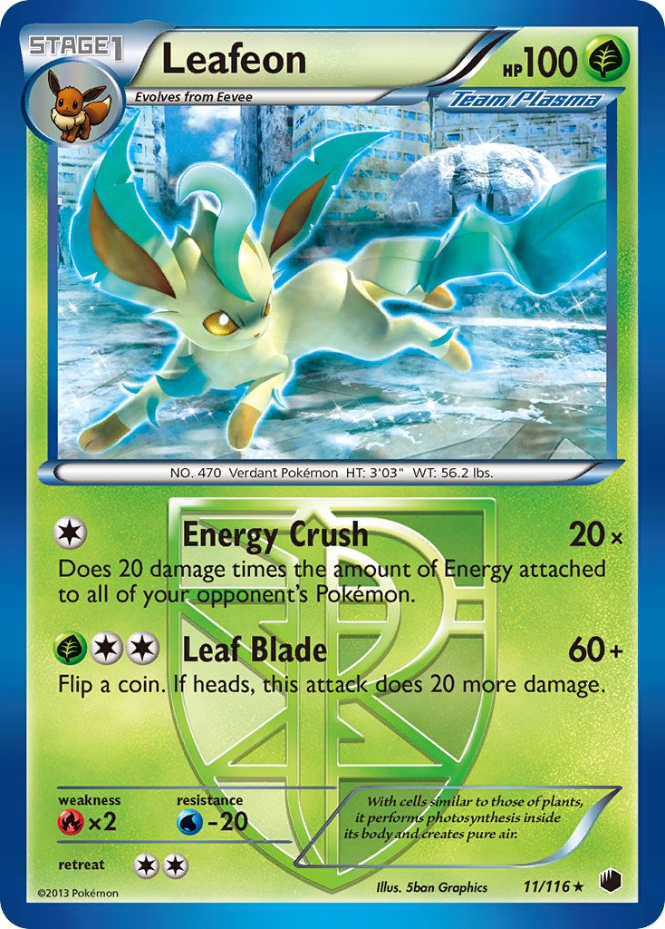 Leafeon (11/116) (Theme Deck Exclusive) [Black & White: Plasma Freeze] | GnG Games