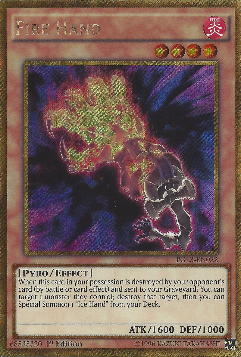 Fire Hand [PGL3-EN022] Gold Secret Rare | GnG Games