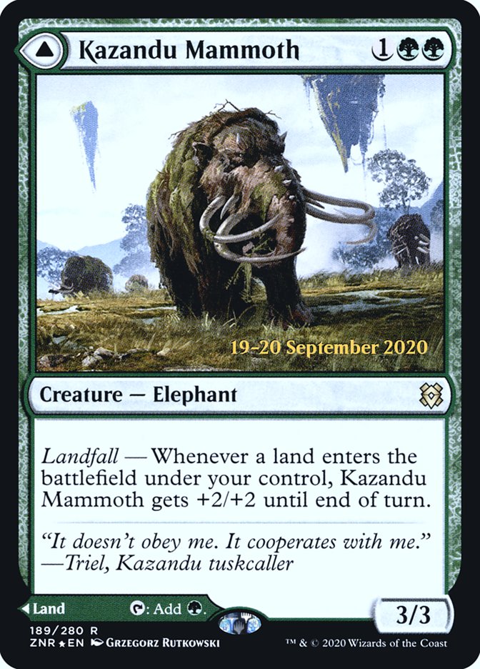 Kazandu Mammoth // Kazandu Valley  [Zendikar Rising Prerelease Promos] | GnG Games