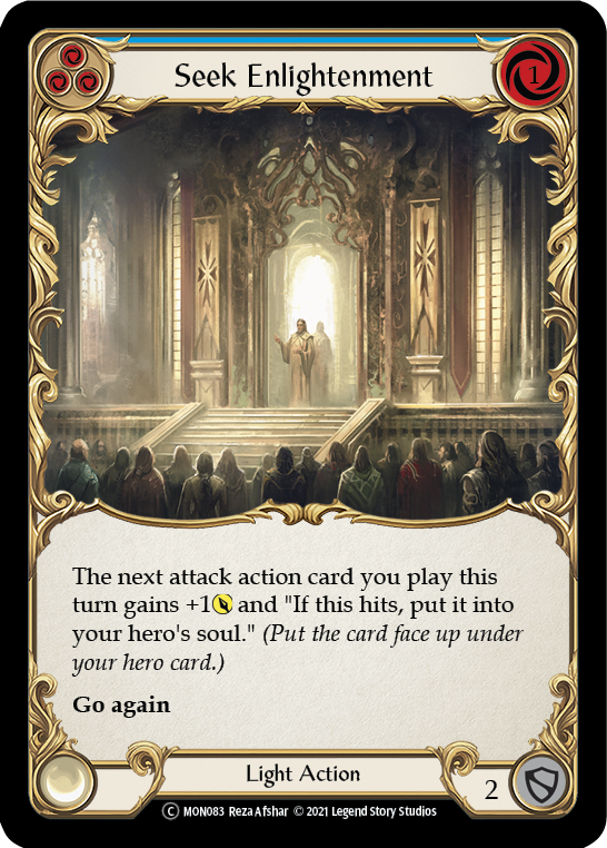 Seek Enlightenment (Blue) (Rainbow Foil) [U-MON083-RF] Unlimited Edition Rainbow Foil | GnG Games