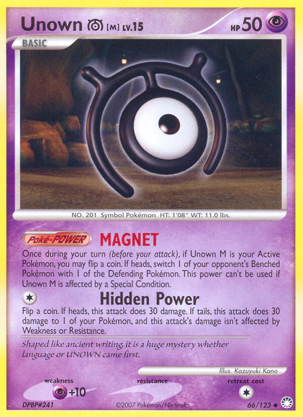 Unown M (66/123) [Diamond & Pearl: Mysterious Treasures] | GnG Games