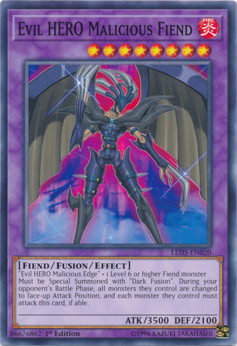 Evil HERO Malicious Fiend [LED5-EN020] Common | GnG Games