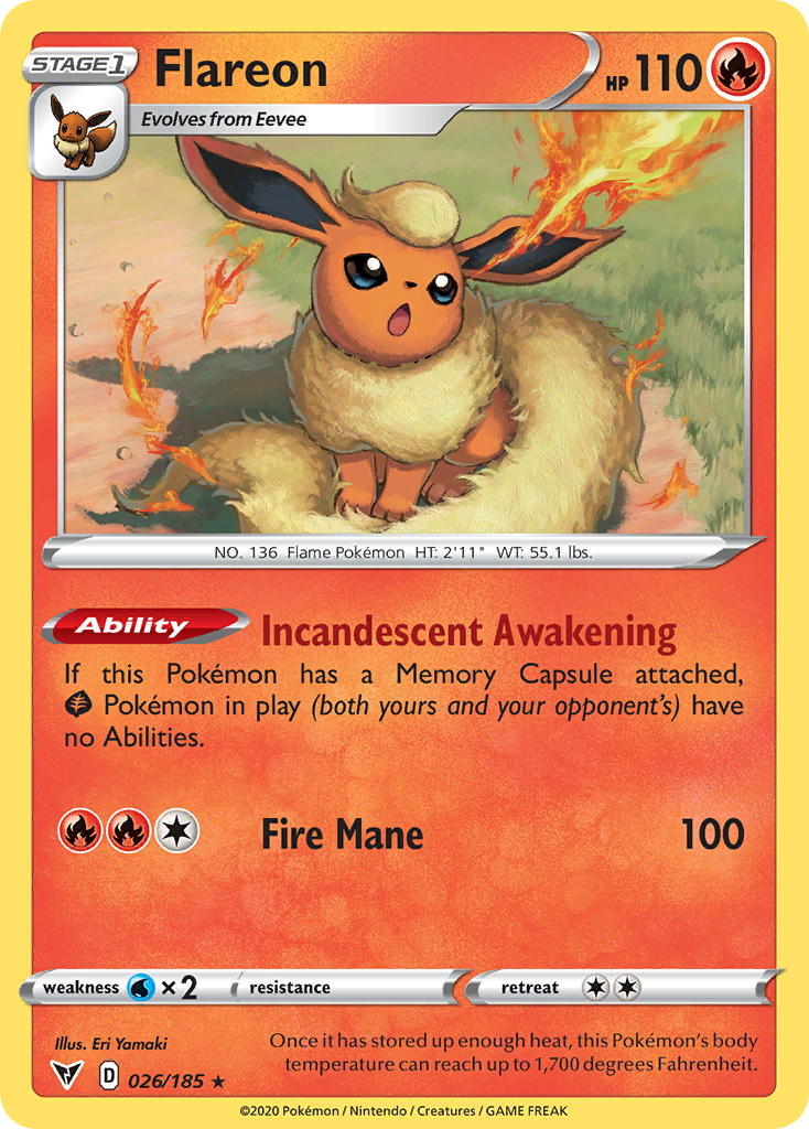 Flareon (026/185) [Sword & Shield: Vivid Voltage] | GnG Games