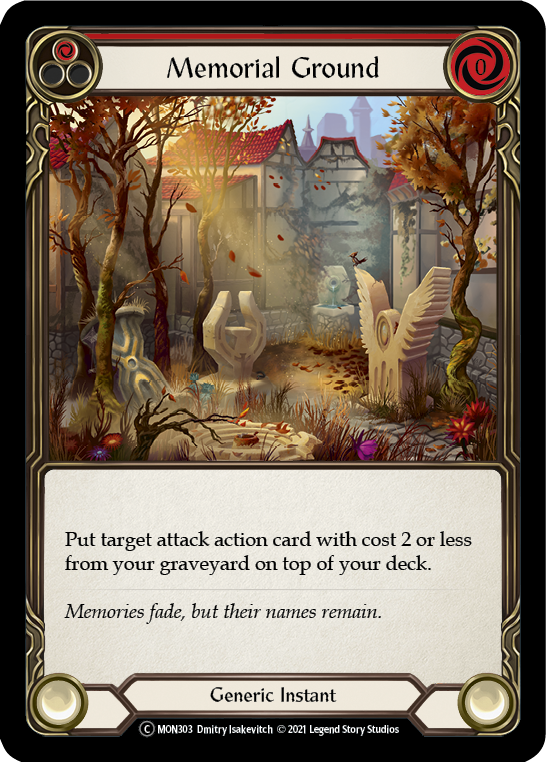 Memorial Ground (Red) (Rainbow Foil) [U-MON303-RF] Unlimited Edition Rainbow Foil | GnG Games