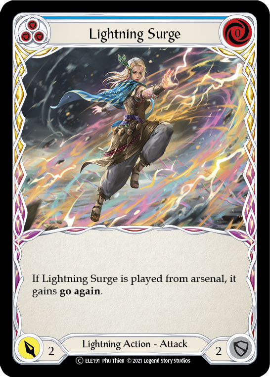 Lightning Surge (Blue) [U-ELE191] Unlimited Rainbow Foil | GnG Games