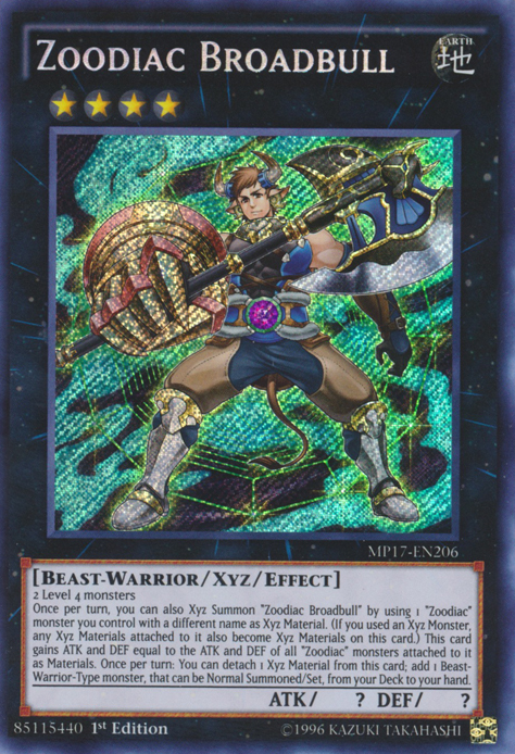 Zoodiac Broadbull [MP17-EN206] Secret Rare | GnG Games