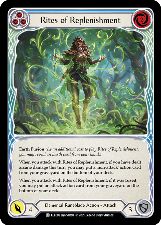 Rites of Replenishment (Blue) [ELE081] (Tales of Aria)  1st Edition Rainbow Foil | GnG Games
