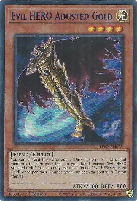Evil HERO Adusted Gold (Blue) [LDS3-EN025] Ultra Rare | GnG Games