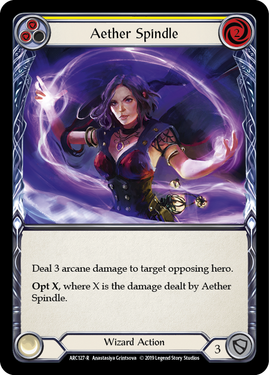 Aether Spindle (Yellow) [ARC127-R] 1st Edition Rainbow Foil | GnG Games