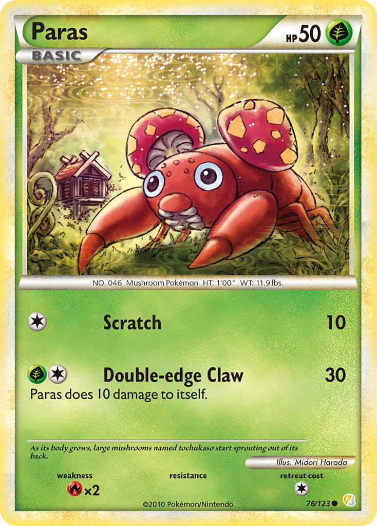 Paras (76/123) [HeartGold & SoulSilver: Base Set] | GnG Games