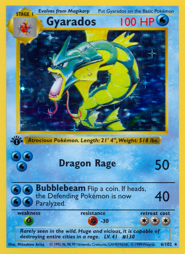 Gyarados (6/102) (Shadowless) [Base Set 1st Edition] | GnG Games