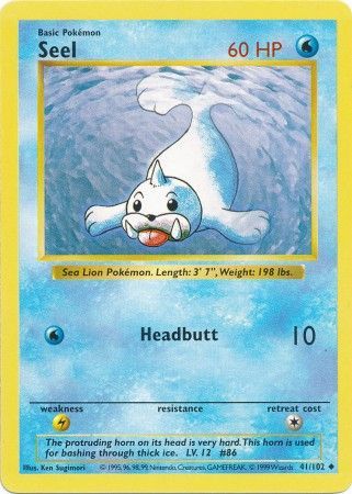 Seel (41/102) [Base Set Shadowless Unlimited] | GnG Games