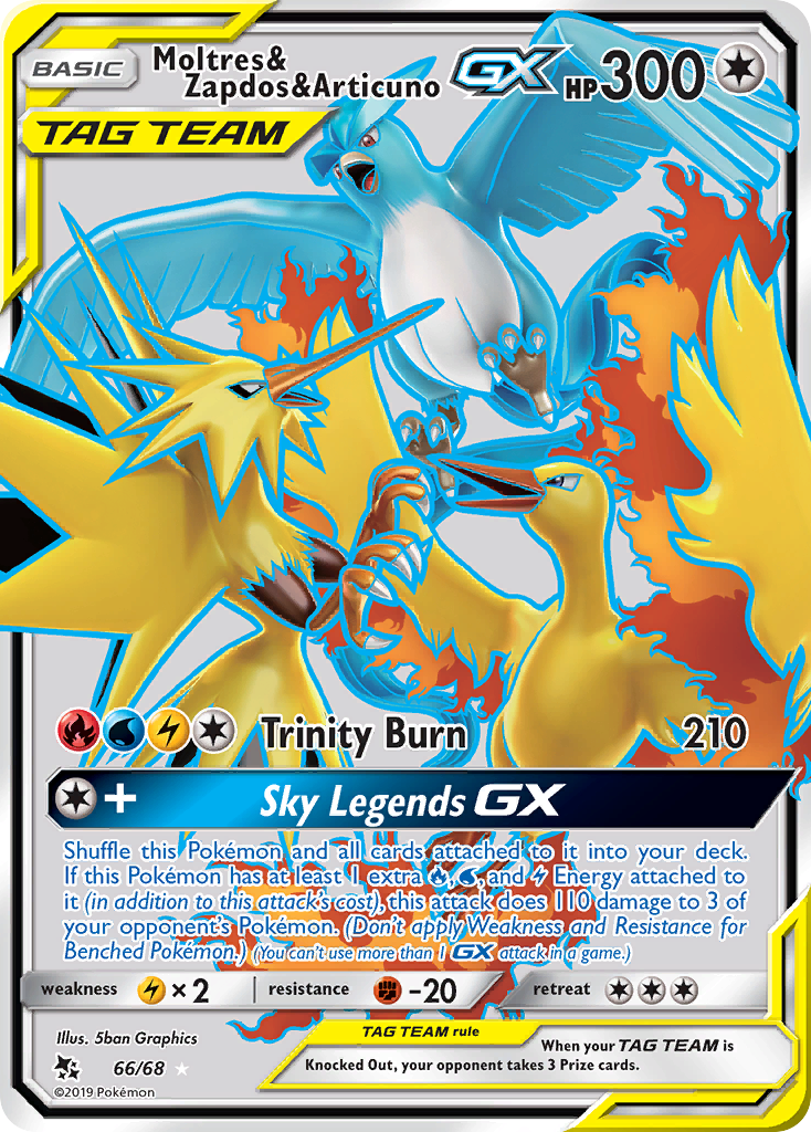 Moltres & Zapdos & Articuno GX (66/68) [Sun & Moon: Hidden Fates] | GnG Games