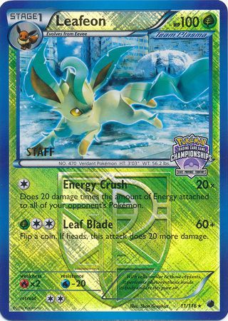 Leafeon (11/116) (States Championship Promo Staff) [Black & White: Plasma Freeze] | GnG Games