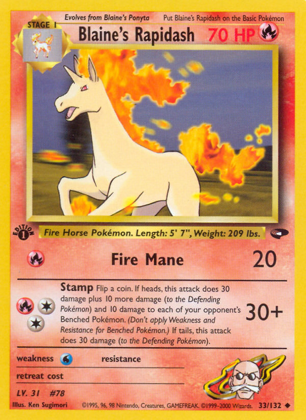 Blaine's Rapidash (33/132) [Gym Challenge 1st Edition] | GnG Games