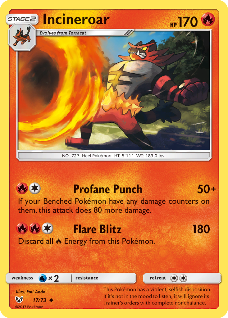 Incineroar (17/73) [Sun & Moon: Shining Legends] | GnG Games