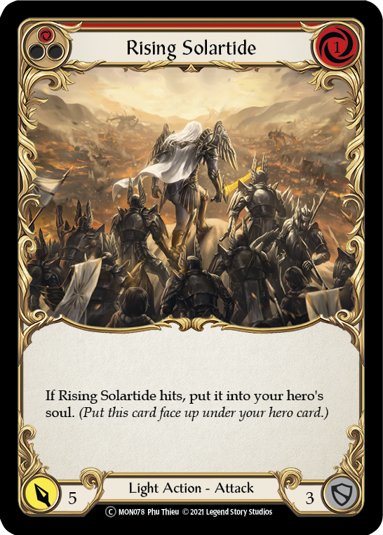 Rising Solartide (Red) (Rainbow Foil) [U-MON078-RF] Unlimited Edition Rainbow Foil | GnG Games