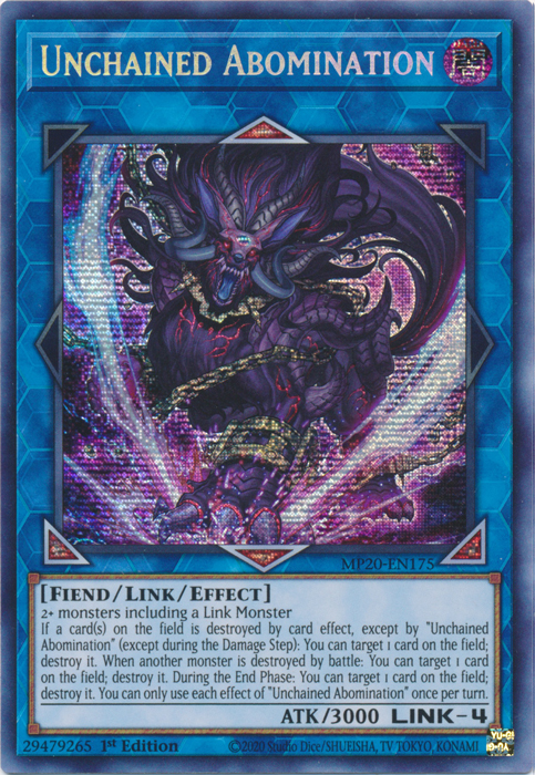 Unchained Abomination [MP20-EN175] Prismatic Secret Rare | GnG Games