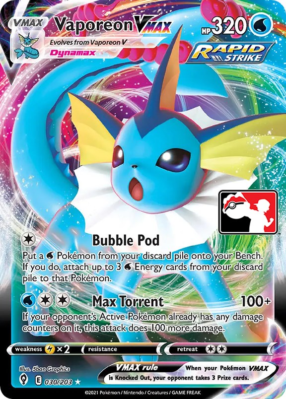 Vaporeon VMAX (030/203) [Prize Pack Series One] | GnG Games