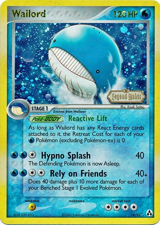 Wailord (14/92) (Stamped) [EX: Legend Maker] | GnG Games