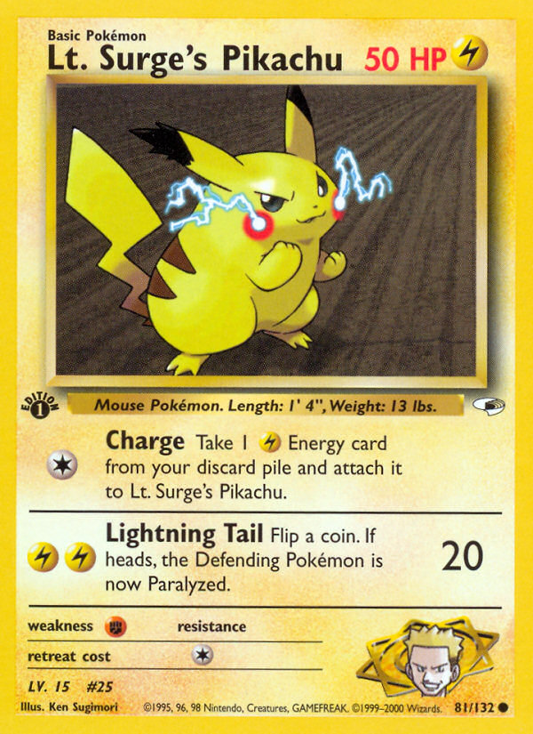 Lt. Surge's Pikachu (81/132) [Gym Heroes 1st Edition] | GnG Games