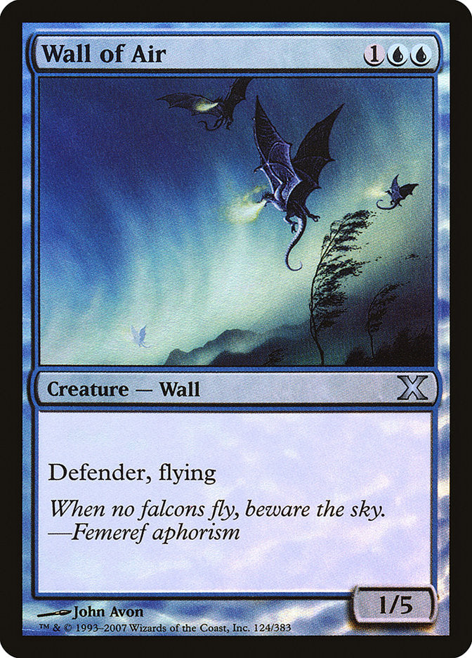 Wall of Air (Premium Foil) [Tenth Edition] | GnG Games