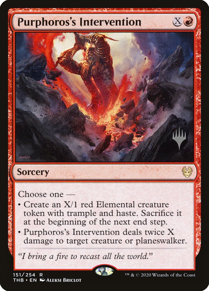 Purphoros's Intervention (Promo Pack) [Theros Beyond Death Promos] | GnG Games