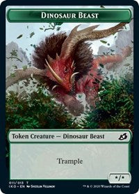 Dinosaur Beast // Human Soldier (004) Double-sided Token [Ikoria: Lair of Behemoths Tokens] | GnG Games