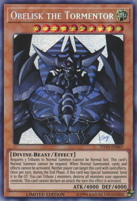 Obelisk the Tormentor [TN19-EN007] Prismatic Secret Rare | GnG Games