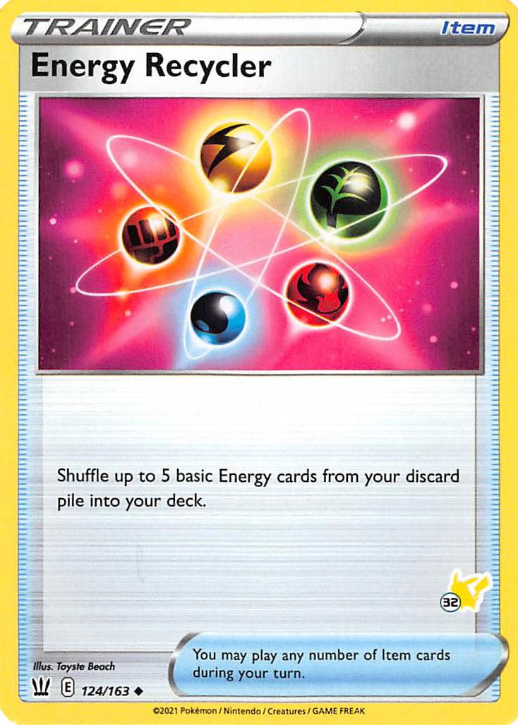 Energy Recycler (124/163) (Pikachu Stamp #32) [Battle Academy 2022] | GnG Games