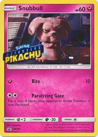 Snubbull Detective (SM200) (Pikachu Stamped) [Sun & Moon: Black Star Promos] | GnG Games