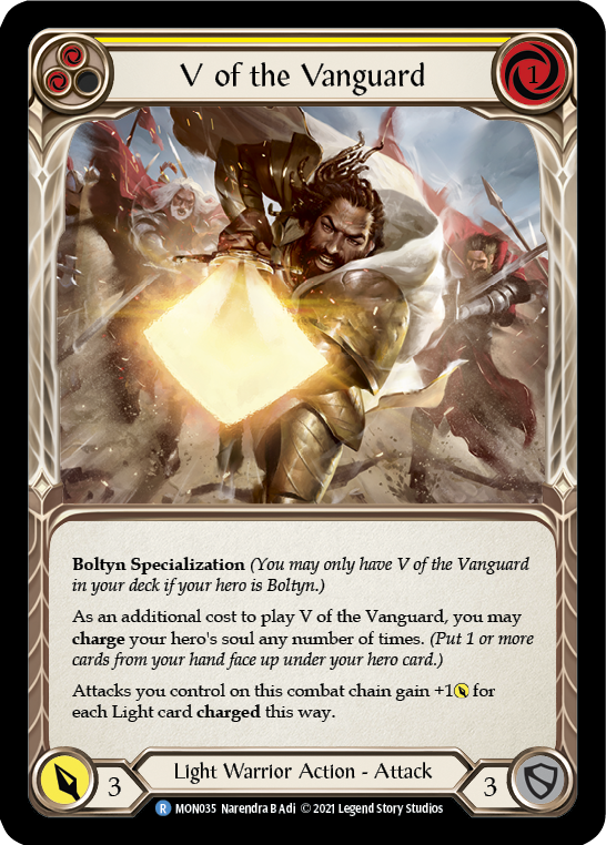 V of the Vanguard (Rainbow Foil) [MON035-RF] 1st Edition Rainbow Foil | GnG Games