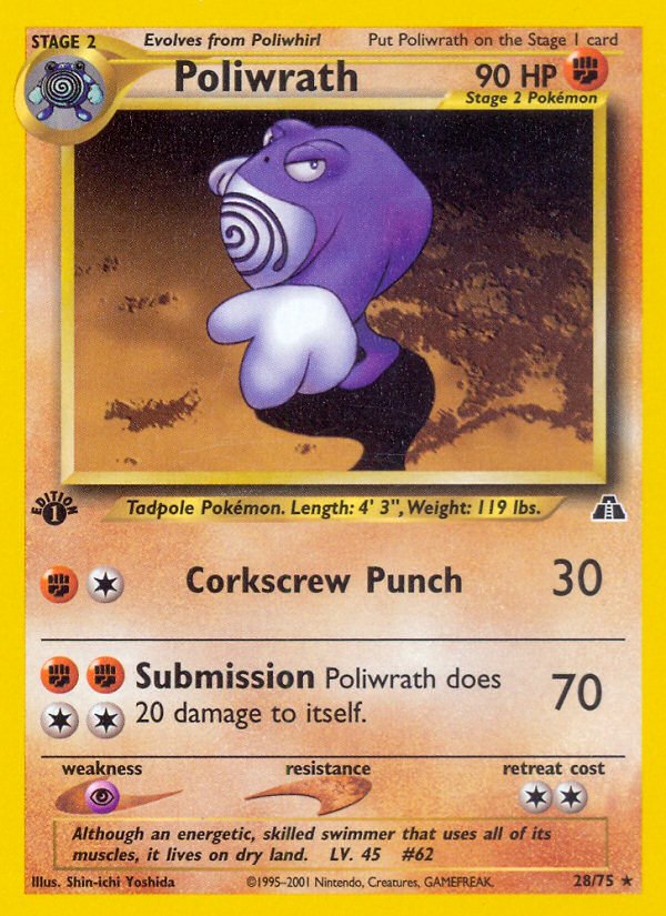 Poliwrath (28/75) [Neo Discovery 1st Edition] | GnG Games