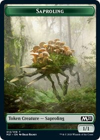 Saproling // Zombie Double-sided Token [Core Set 2021 Tokens] | GnG Games