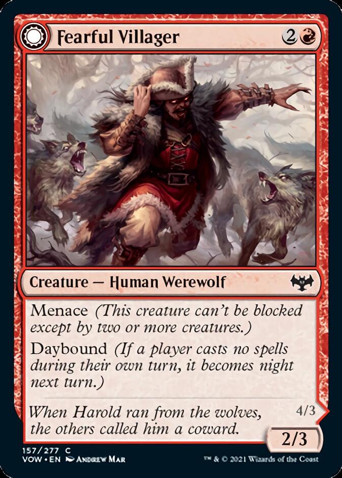 Fearful Villager // Fearsome Werewolf [Innistrad: Crimson Vow] | GnG Games